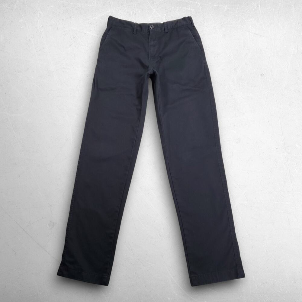 Uniqlo Chino Pants Mens 29x34 Black Cotton Solid Straight Leg Casual Minimalist